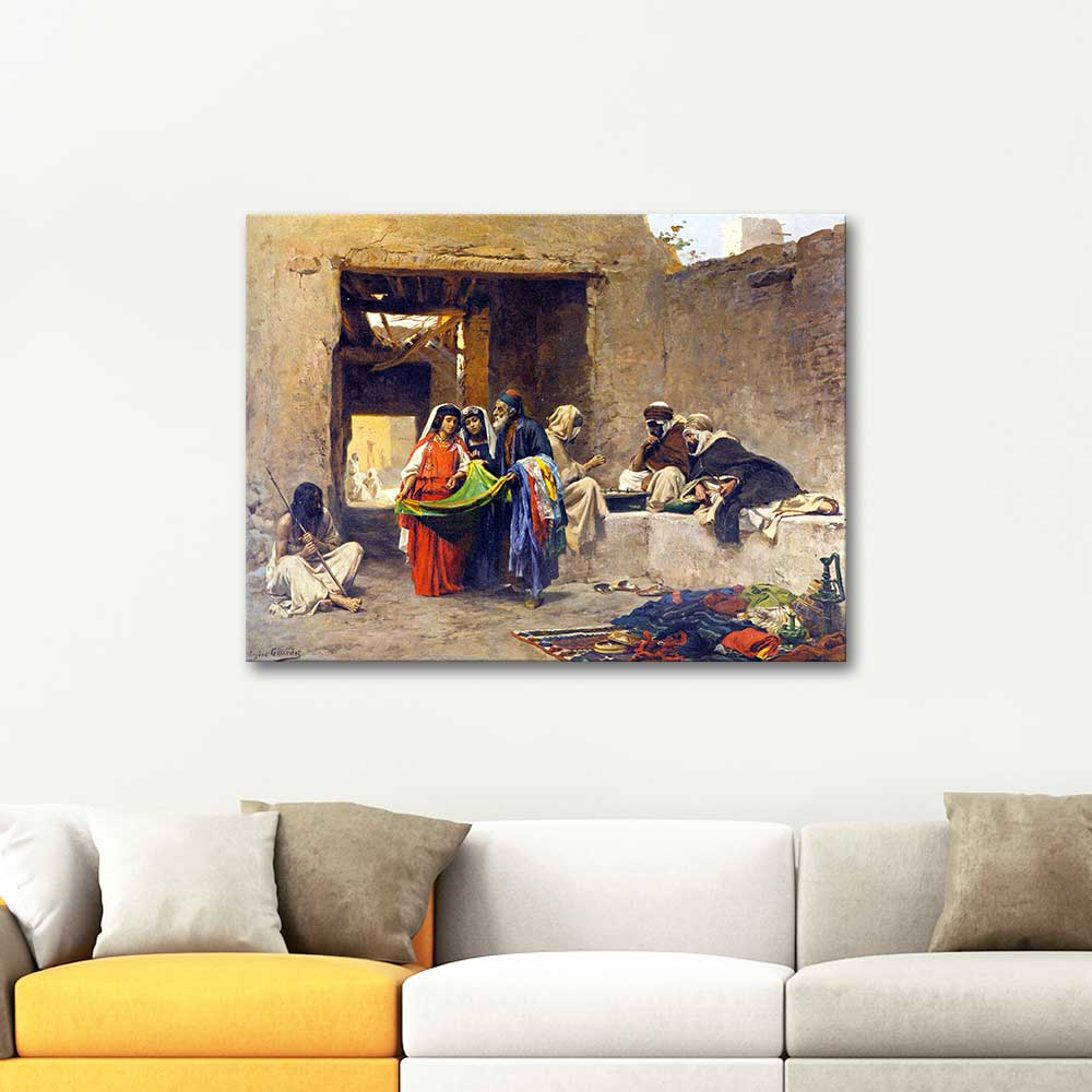 Eugene Alexis Girardet At the Souk Art Print