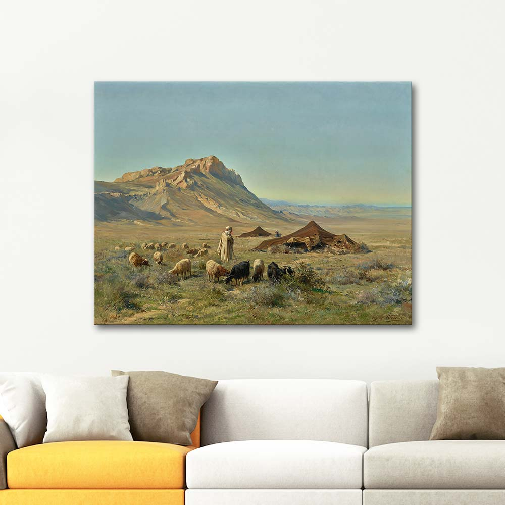 Eugene Alexis Girardet Shepherd In El Kantara Art Print