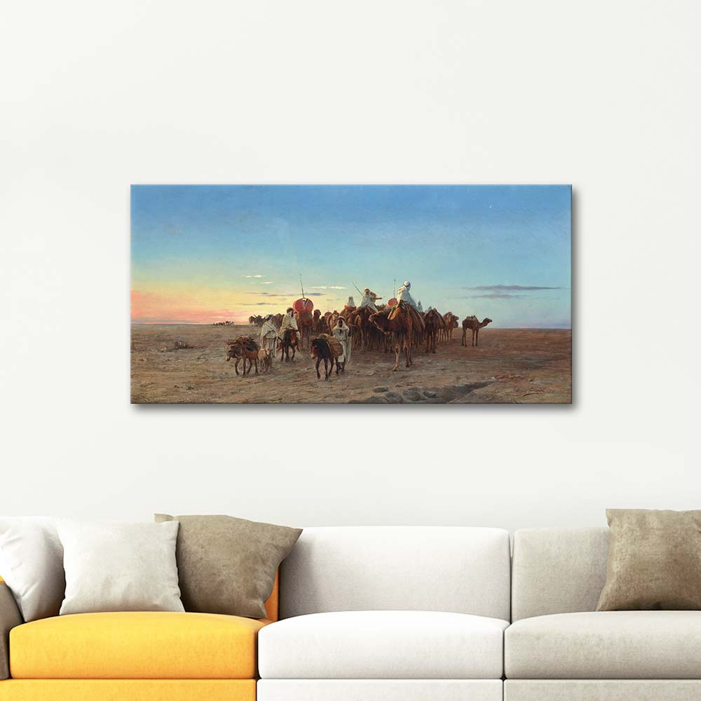 Eugene Alexis Girardet The Caravan At Dusk Art Print