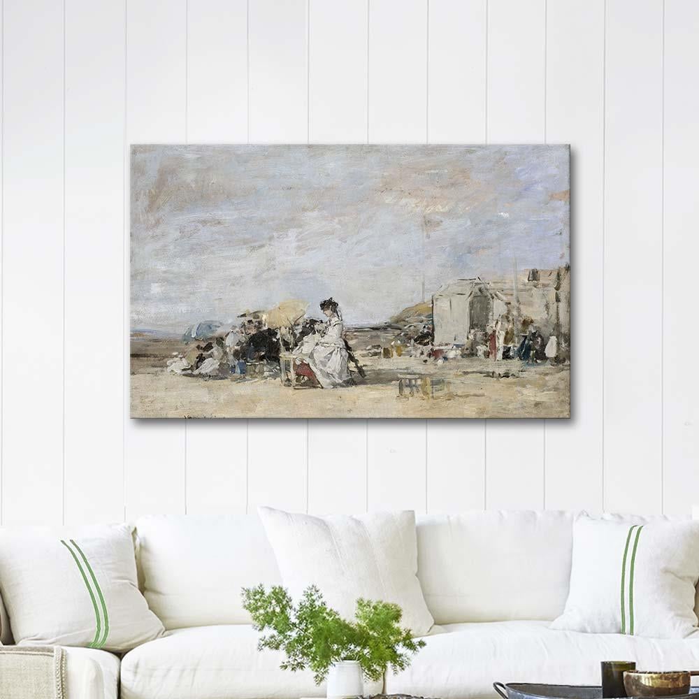 Eugene Boudin Trouville Sahilinde Kadın Kanvas Tablo