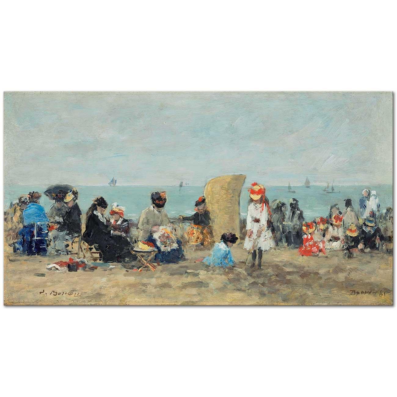Eugene Boudin Trouville Sahil Kanvas Tablo