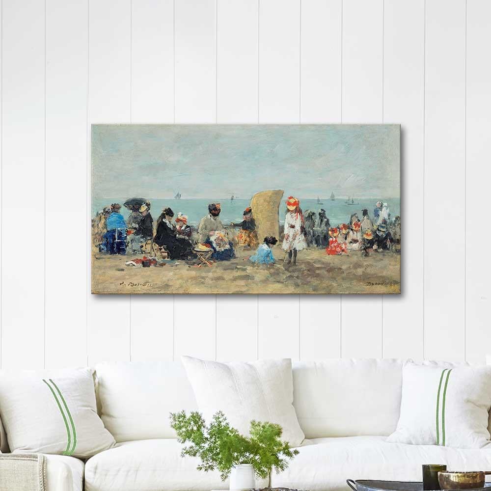 Eugene Boudin Trouville Sahil Kanvas Tablo