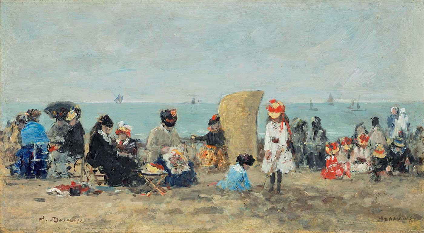 Eugene Boudin Trouville Sahil Kanvas Tablo
