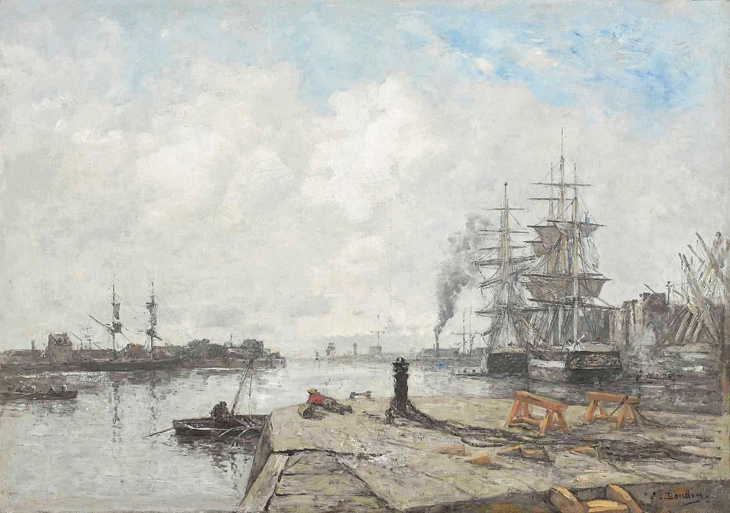 Eugene Boudin Liman Bologne Sur Mer Kanvas Tablo
