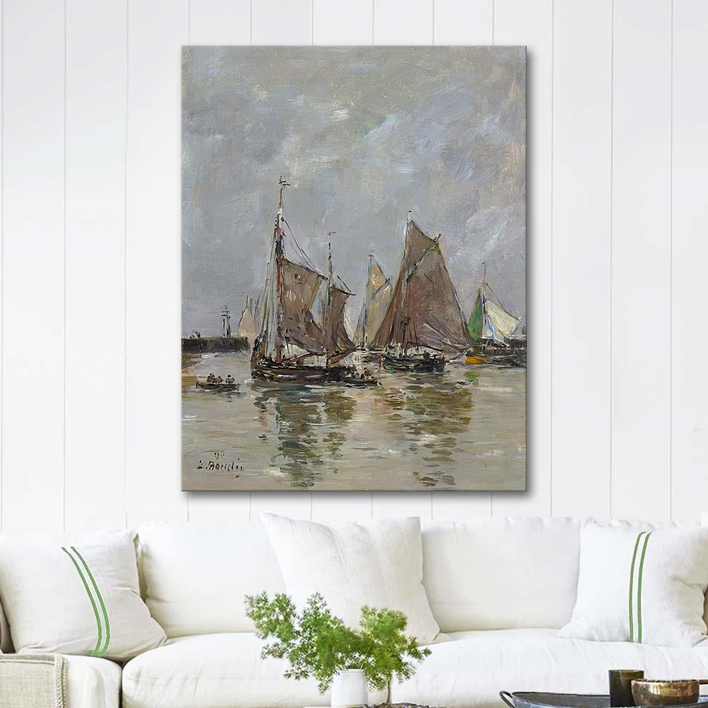 Eugene Boudin Trouville, l'appareillage des Sardiniers Art Print