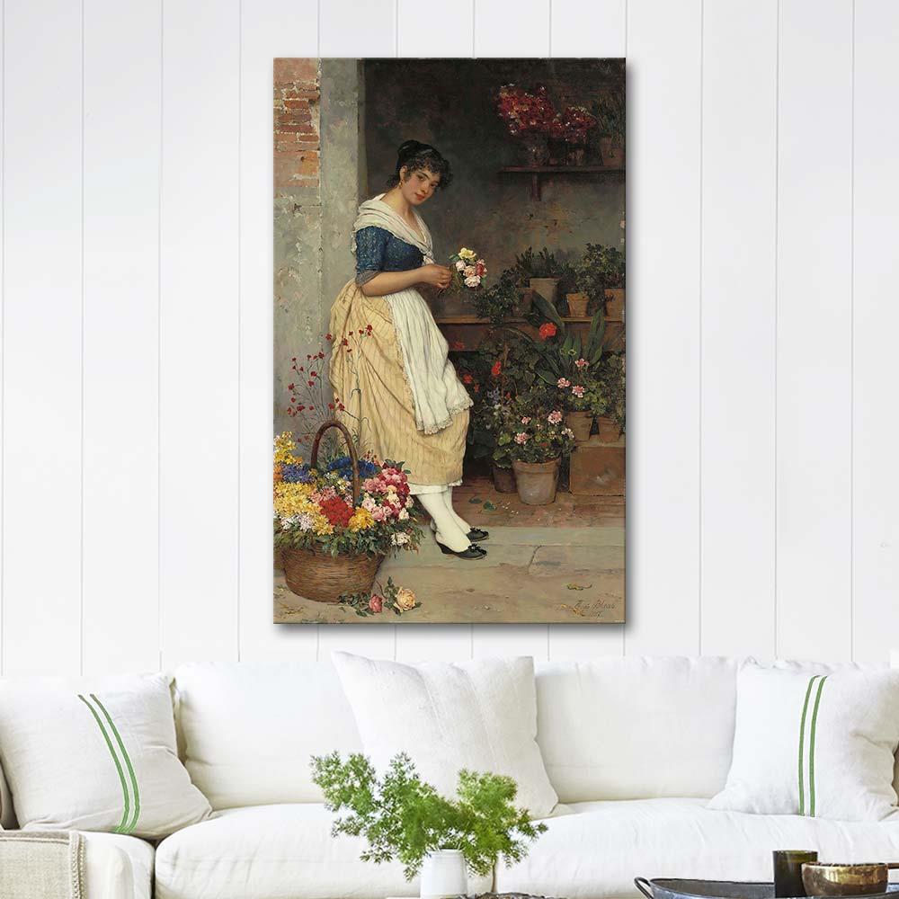 Eugene de Blaas The Fairest Rose Art Print