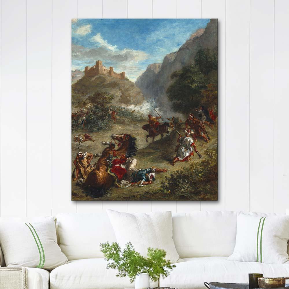 Eugene Delacroix Arabs Skirmishing in the Mountains Art Print