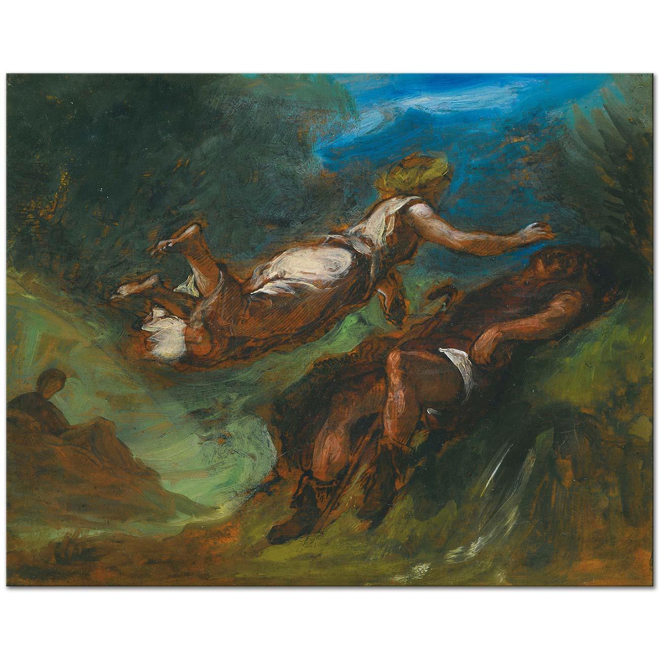 Hésiode Et La Muse by Eugene Delacroix