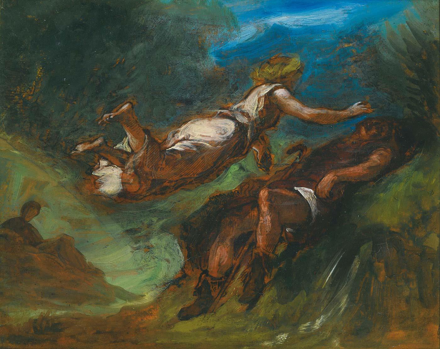 Eugene Delacroix Hésiode Et La Muse Art Print