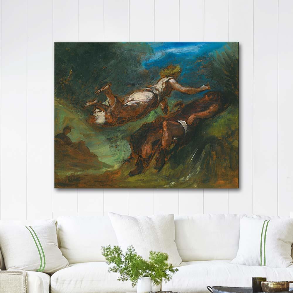 Eugene Delacroix Hésiode Et La Muse Art Print