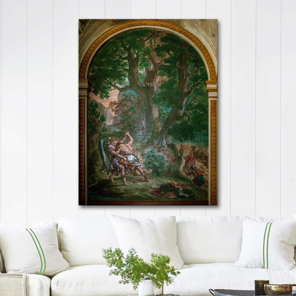Eugene Delacroix Jacob Wrestling with the Angel Art Print