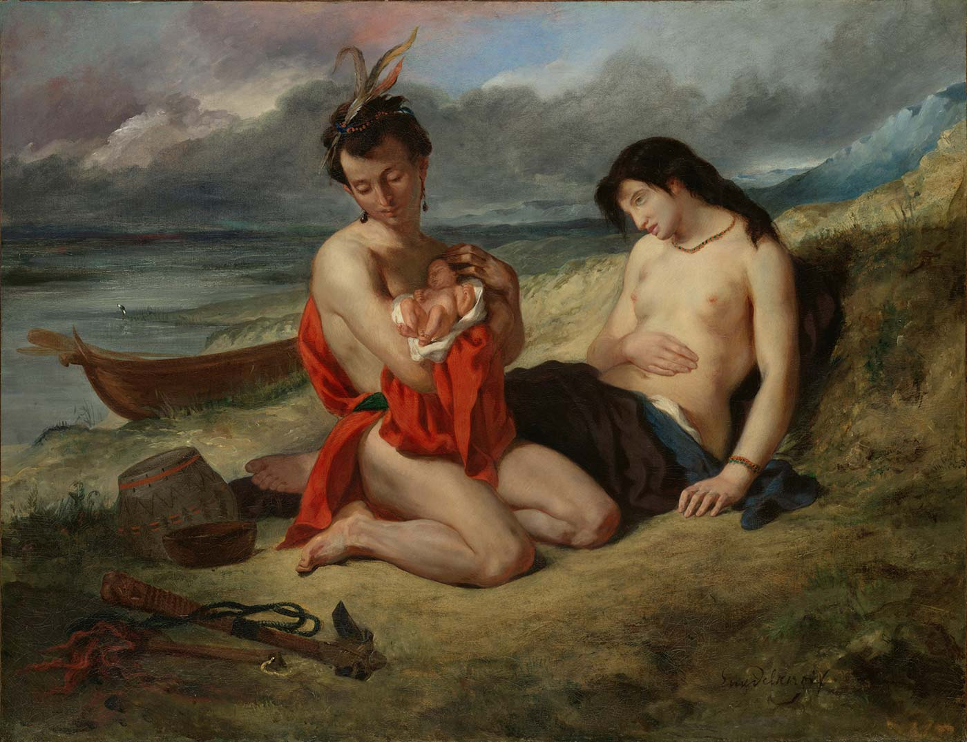 Les Natchez Fathers Day by Eugene Delacroix