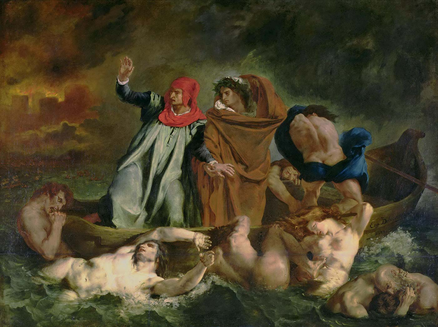 The Barque of Dante by Eugene Delacroix