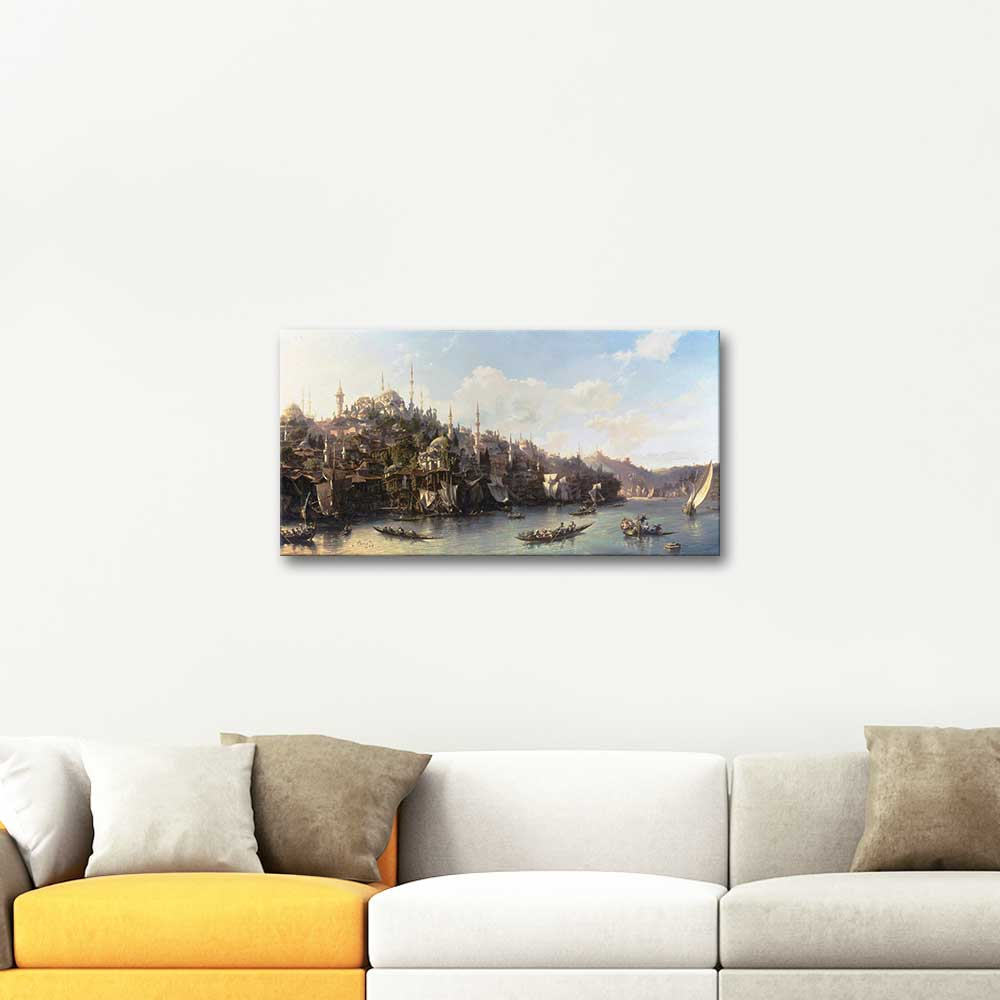 Eugene Flandin A View of the Suleymaniyeh and the Golden Horn Art Print