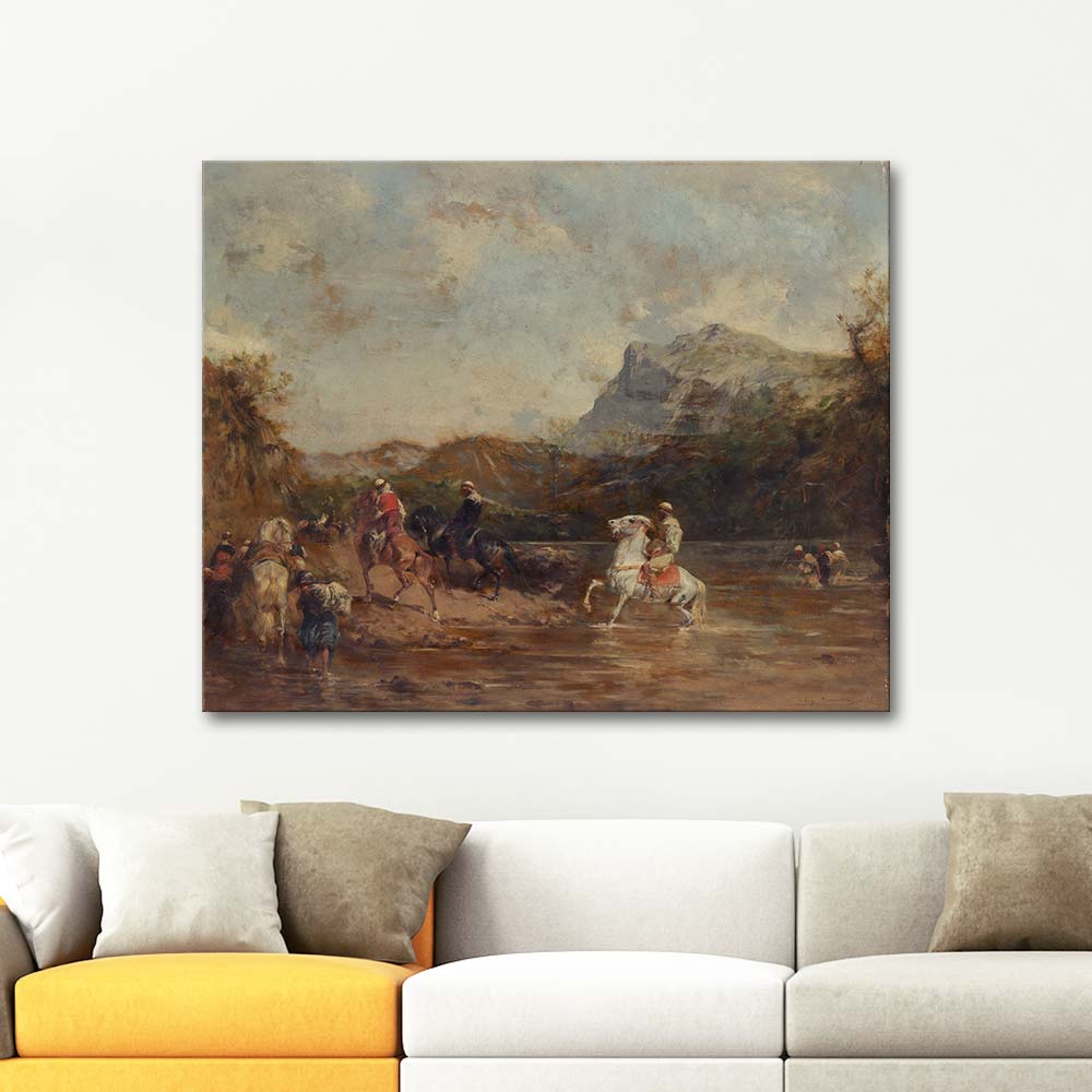 Eugene Fromentin Arabs Crossing A Ford Art Print