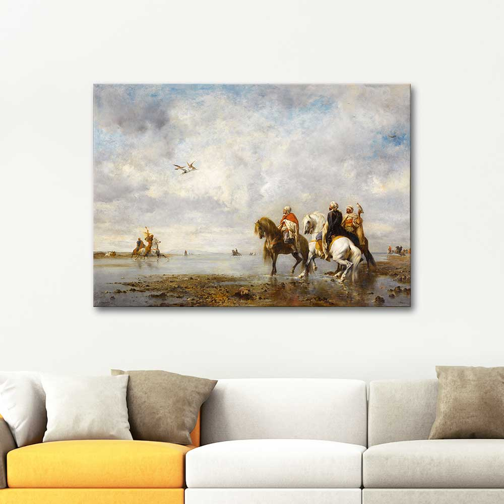 Eugene Fromentin Falcon Hunt in Sahara Art Print