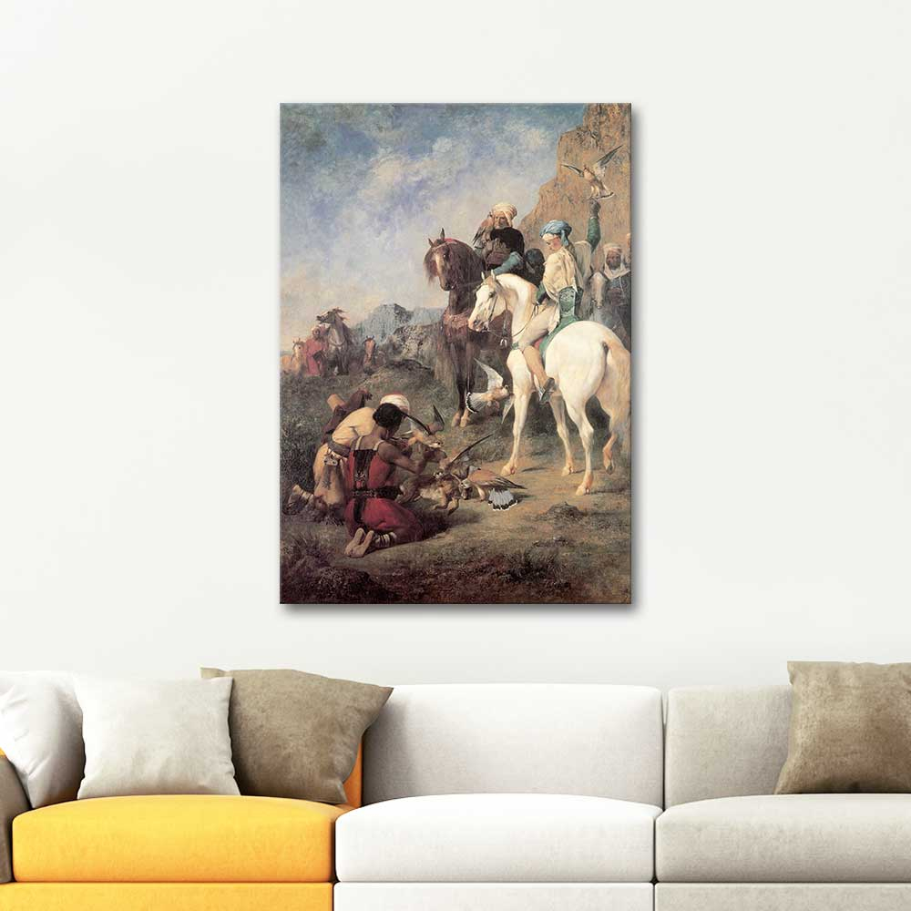 Eugene Fromentin Falcon Hunting In Algeria Art Print