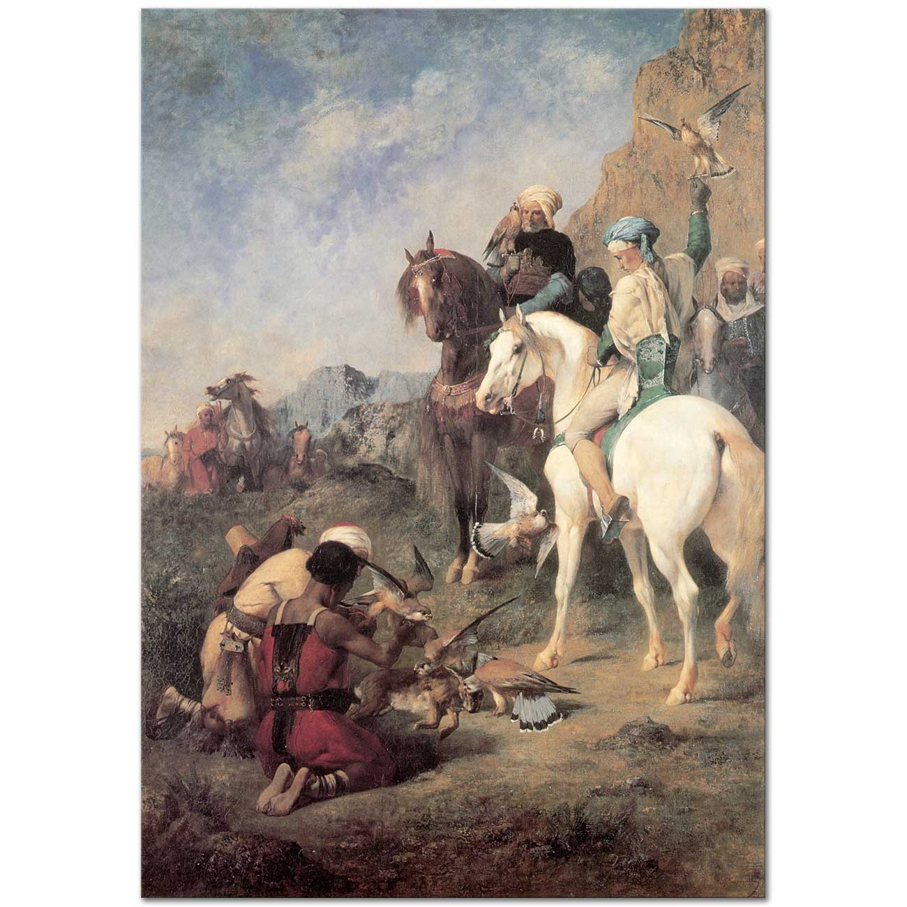 Falcon Hunting In Algeria by Eugene Fromentin