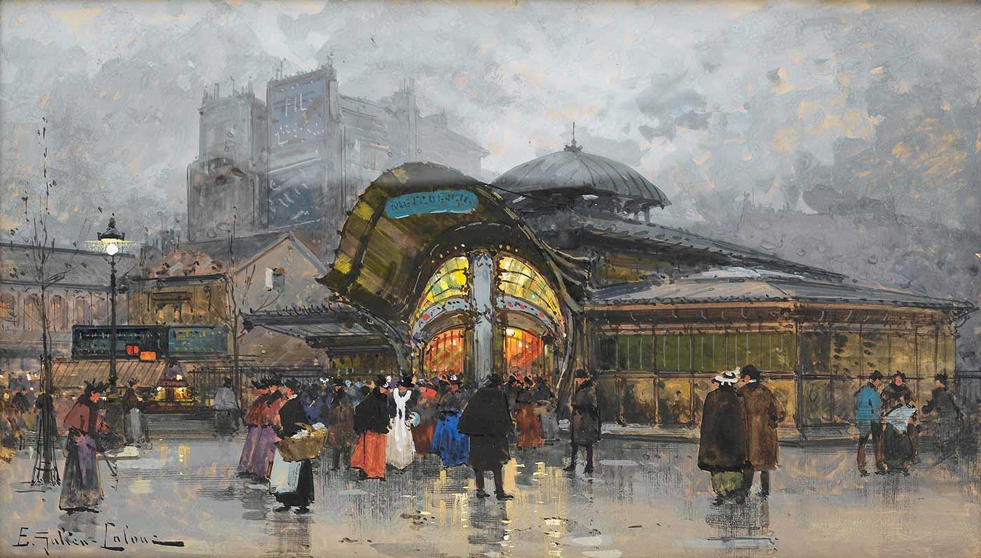 Eugene Galien-Laloue Bastille İstasyonu Kanvas Tablo