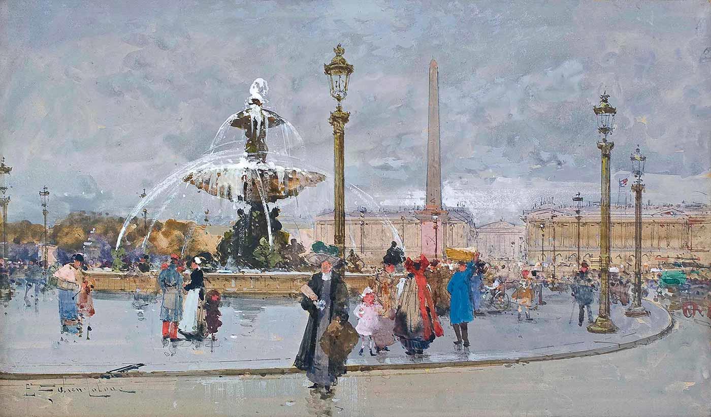 Eugene Galien-Laloue Concorde Meydanı Kanvas Tablo