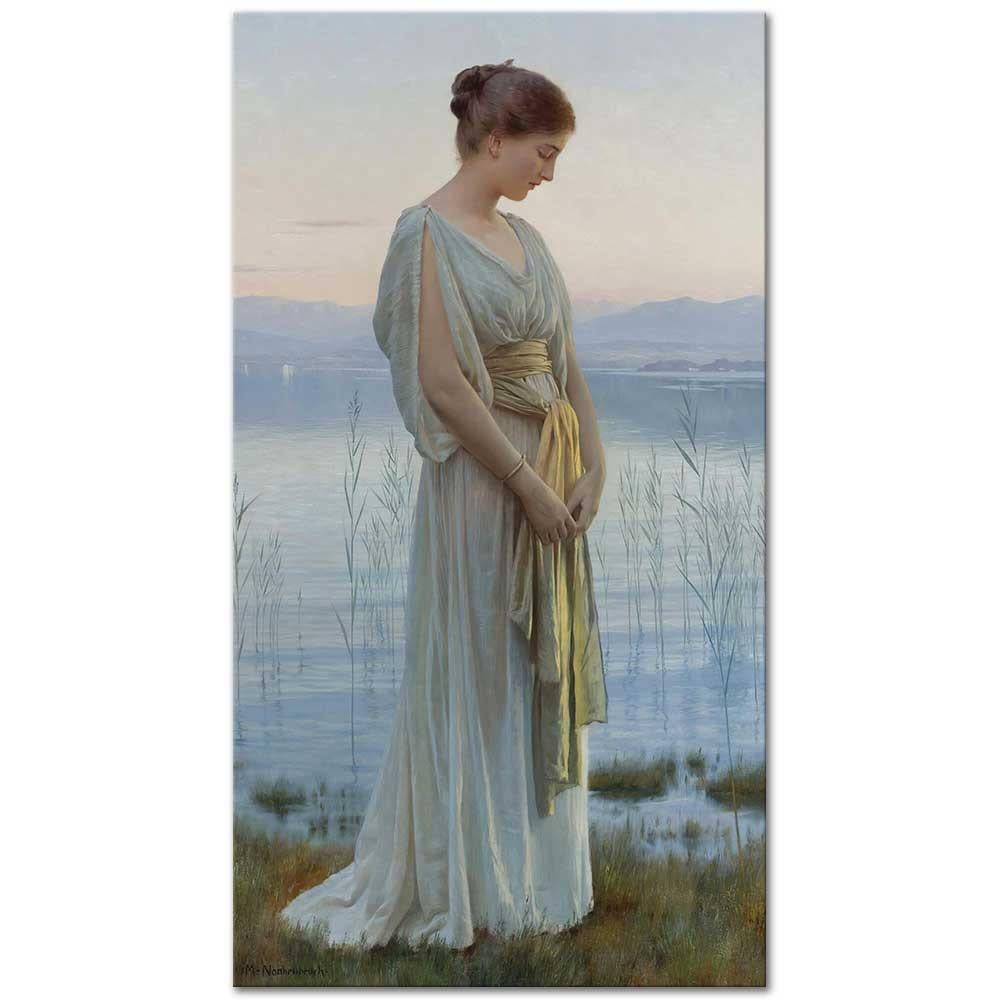 Max Nonnenbruch Göl Kıyısında Akşam Kanvas Tablo