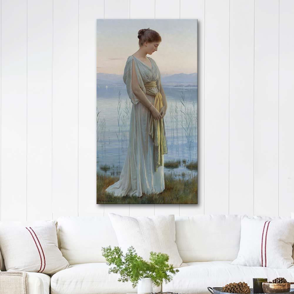 Max Nonnenbruch Göl Kıyısında Akşam Kanvas Tablo