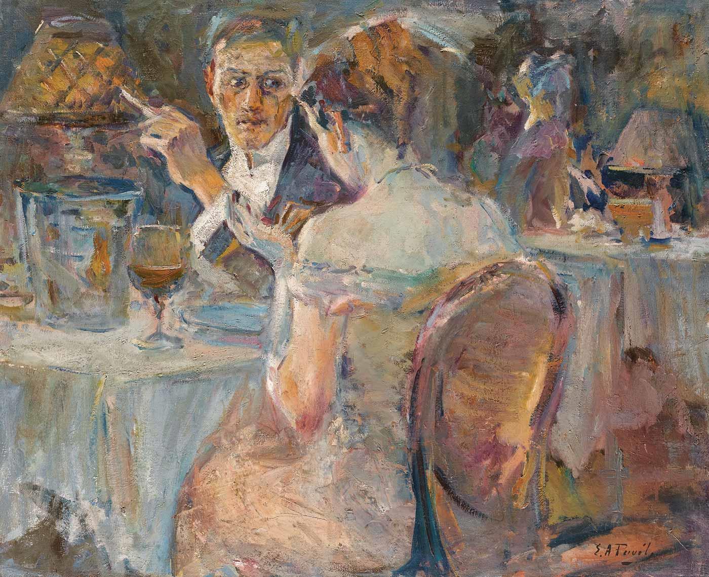 Elie Anatole Pavil Paris Cafesinde Akşam Kanvas Tablo
