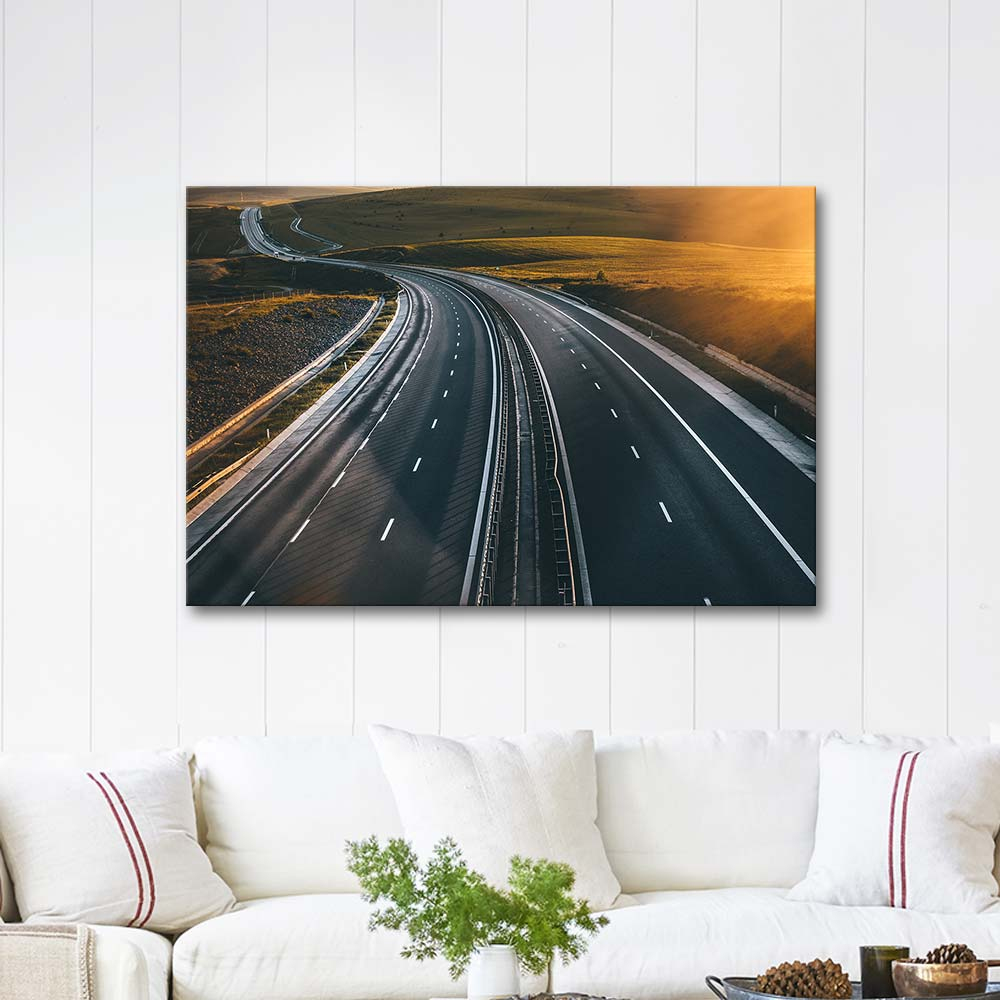 Evening in Highway Art Print