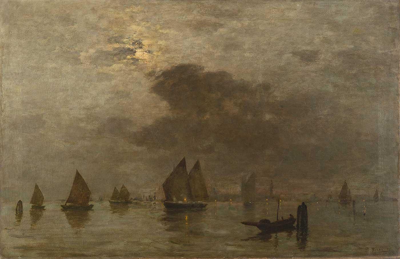 Bartolomeo Bezzi Venedik'te Akşam Kanvas Tablo