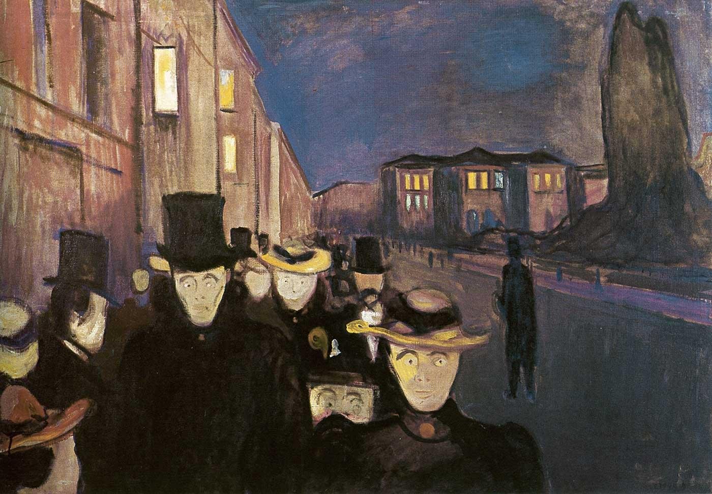 Evening on Karl Johan Street by Edvard Munch as Art Print