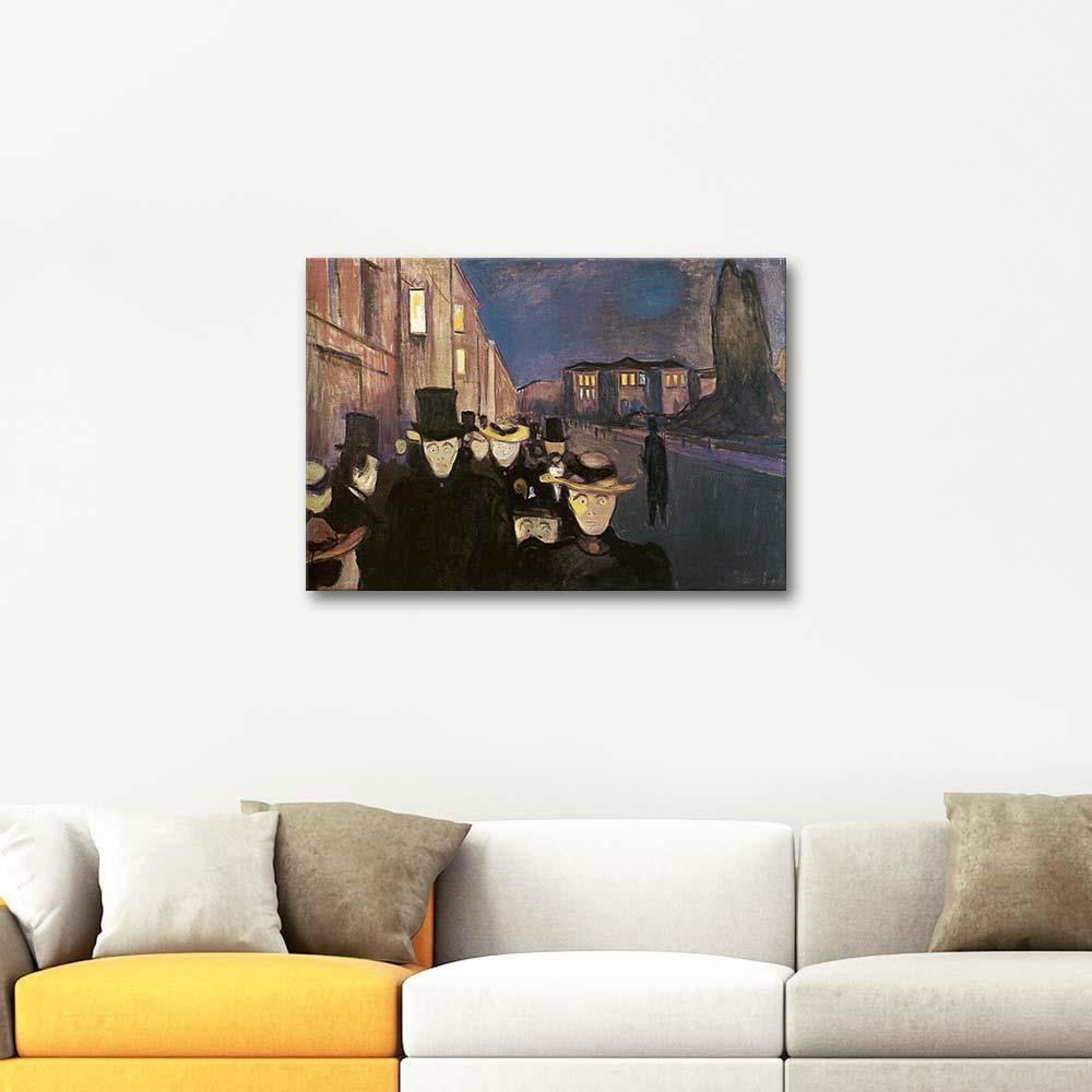 Evening on Karl Johan Street by Edvard Munch as Art Print