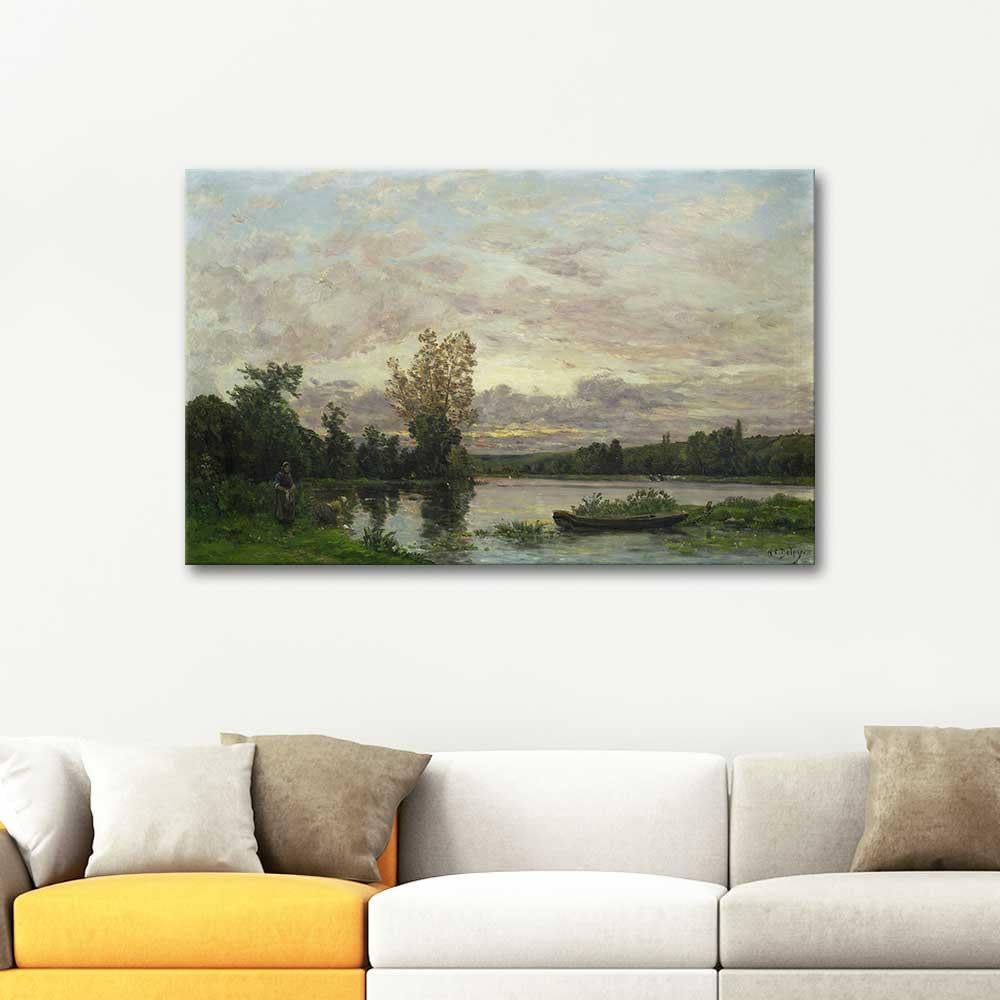 Evening on the Loire by Hippolyte Camille Delpy as Art Print