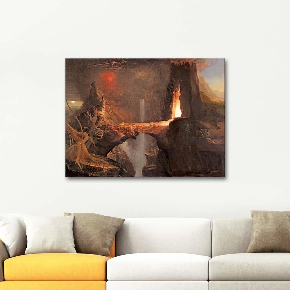 Expulsion Moon and Firelight by Thomas Cole as Art Print