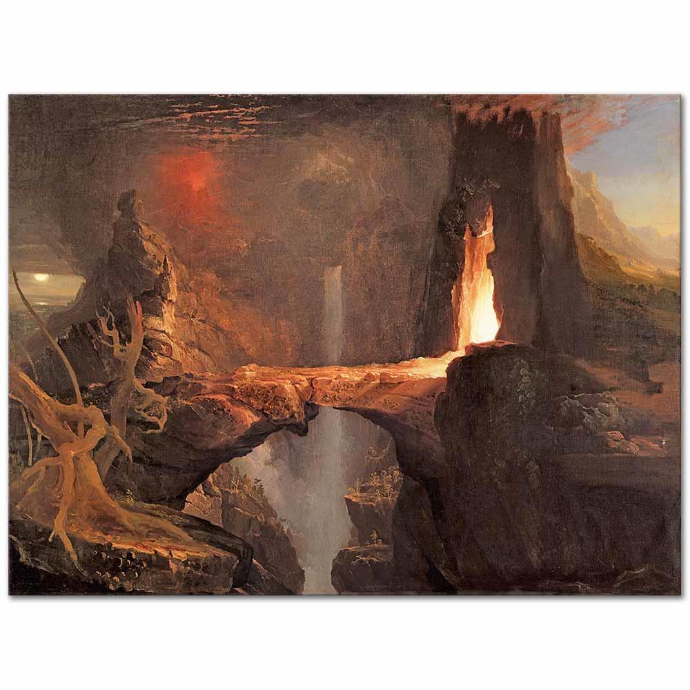 Expulsion Moon and Firelight by Thomas Cole as Art Print