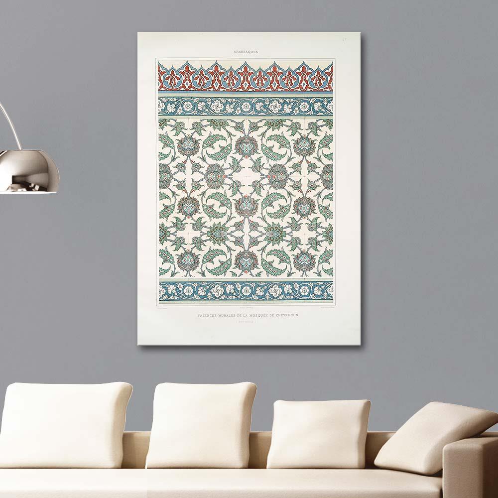 Emile Prisse d'Avennes Cheykhoun Cami Çinileri Kanvas Tablo