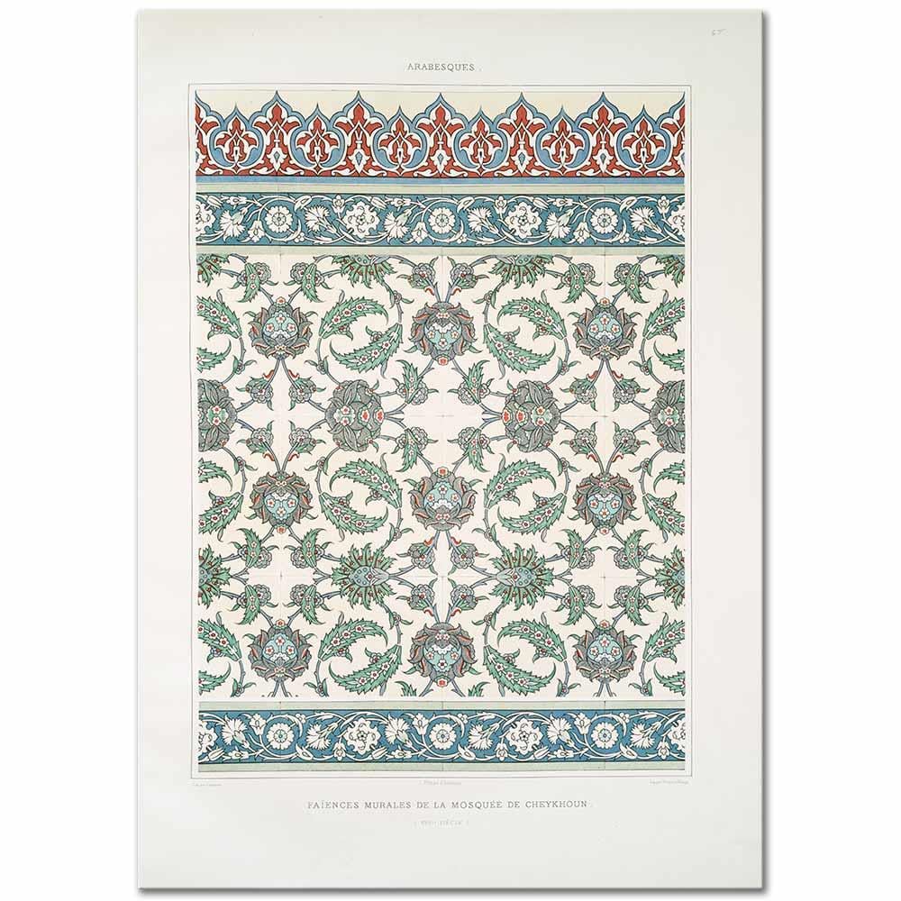 Emile Prisse d'Avennes Cheykhoun Cami Çinileri Kanvas Tablo