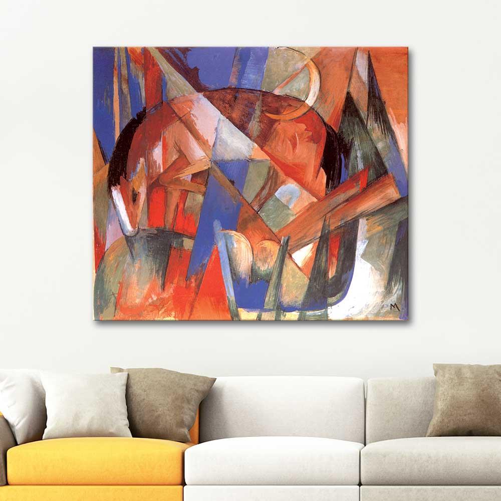 Franz Marc Masal Hayvanı At Kanvas Tablo