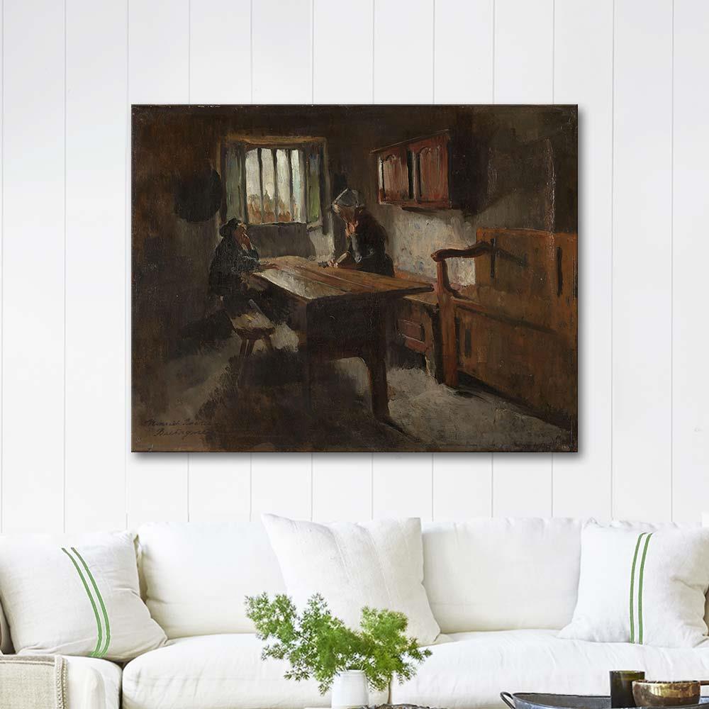 Farm Interior from Rochefort by Harriet Backer as Art Print