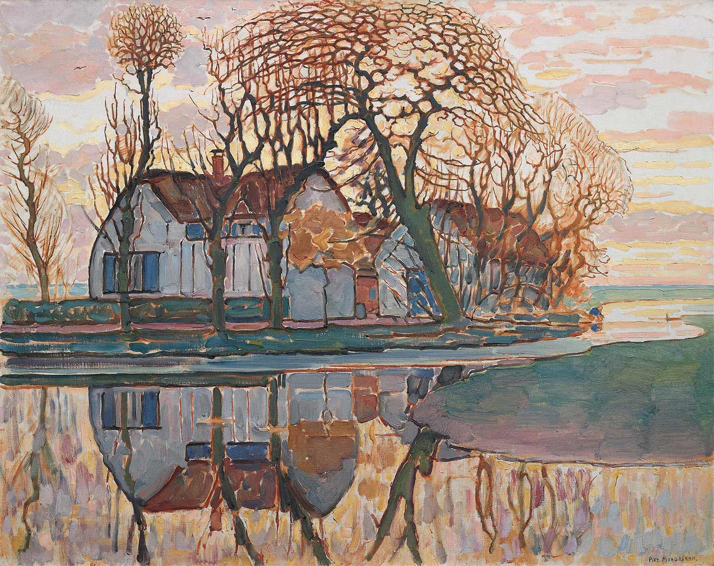 Piet Mondrian Duivendrecht Yakınlarında Çiftlik Kanvas Tablo