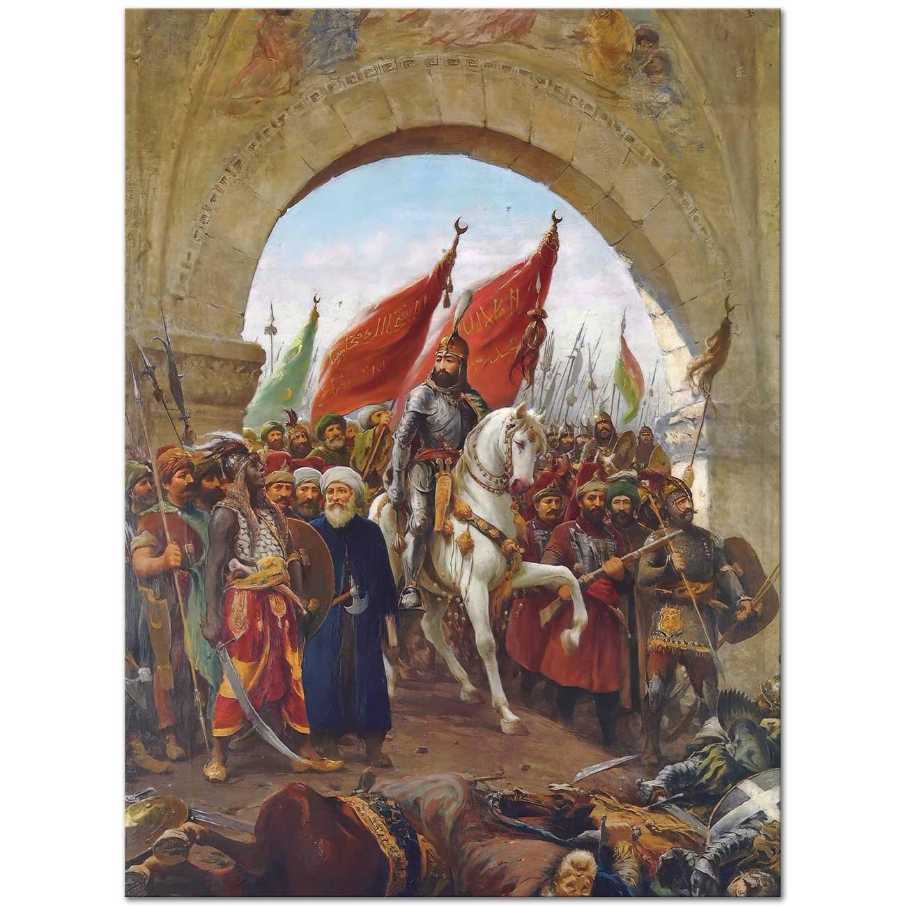Fausto Zonaro İstanbul'un Fethi Kanvas Tablo