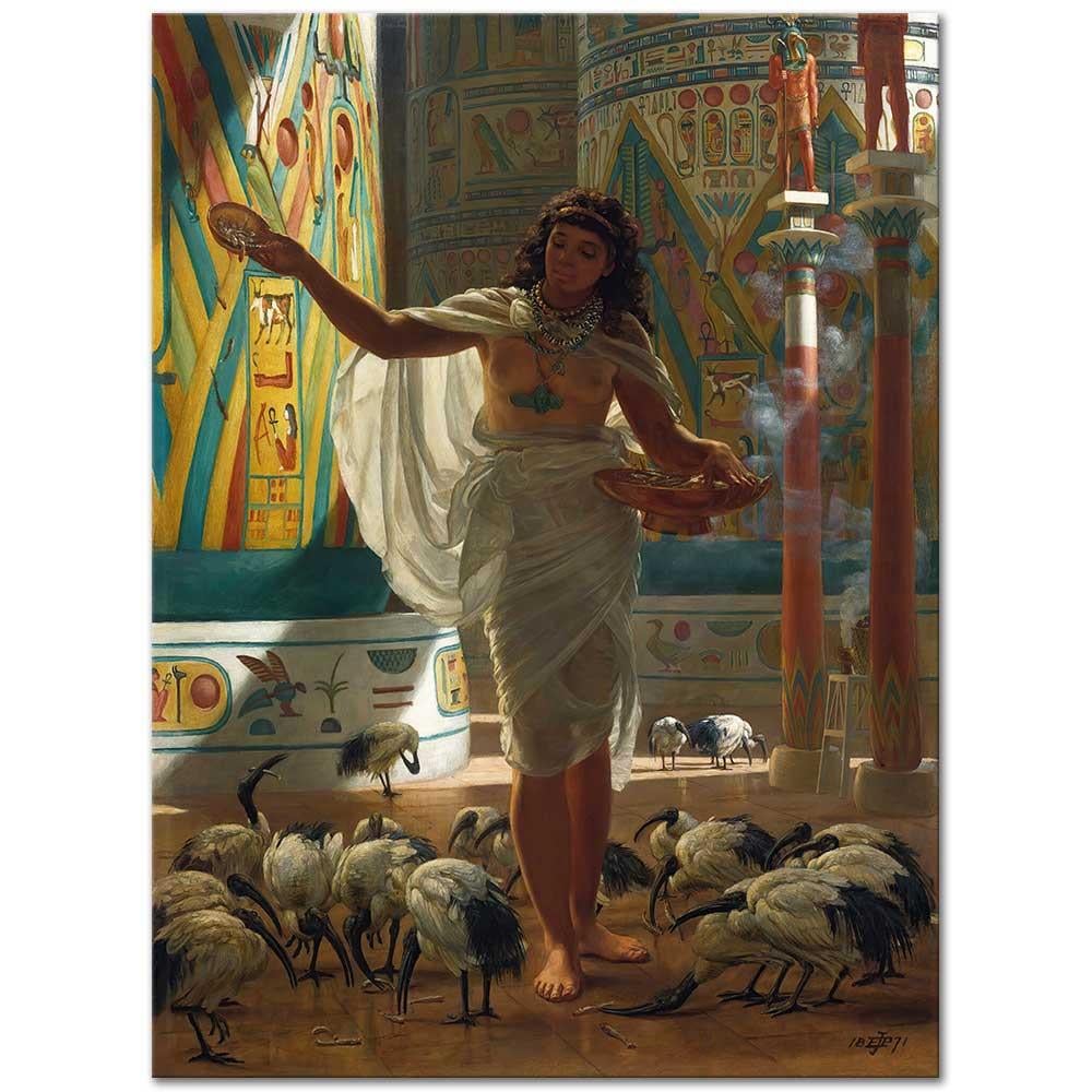 Feeding The Sacred Ibis In The Halls Of Karnac by Edward John Poynter