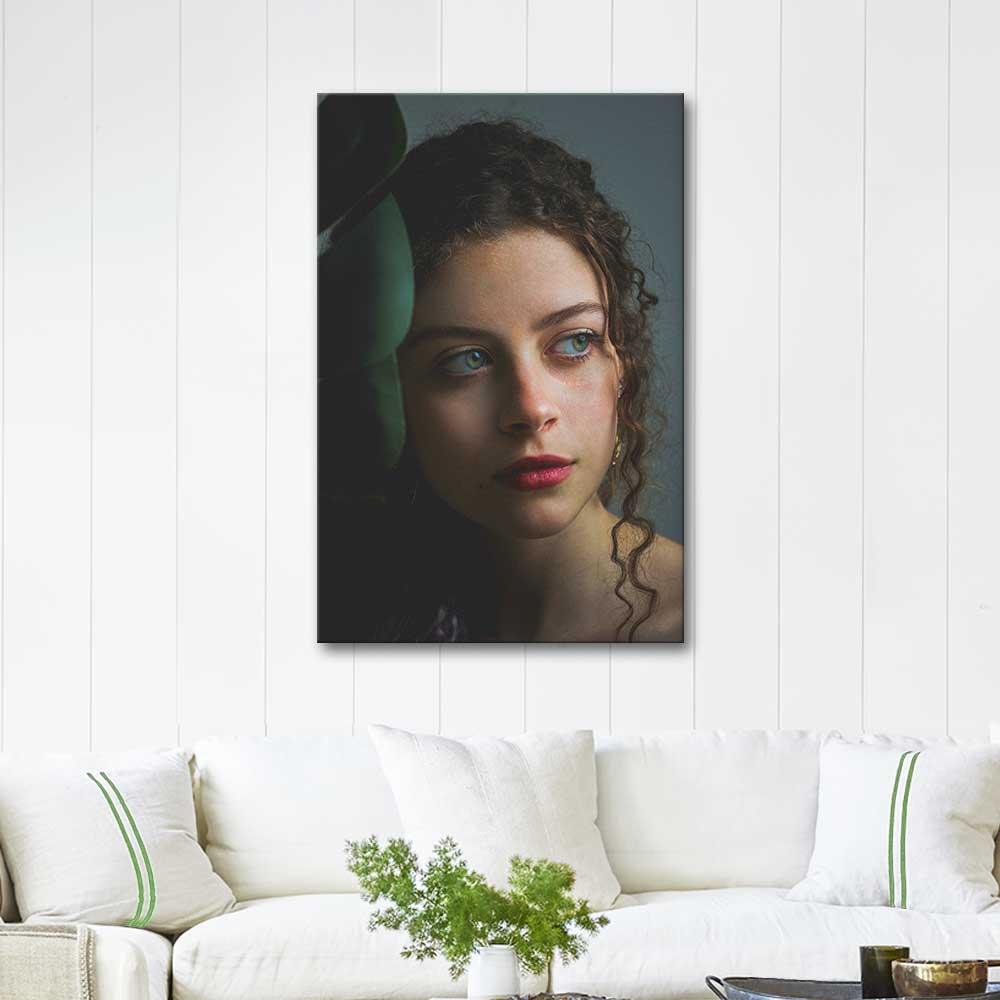 Felipe Cardoso Woman with Red Lips Art Print