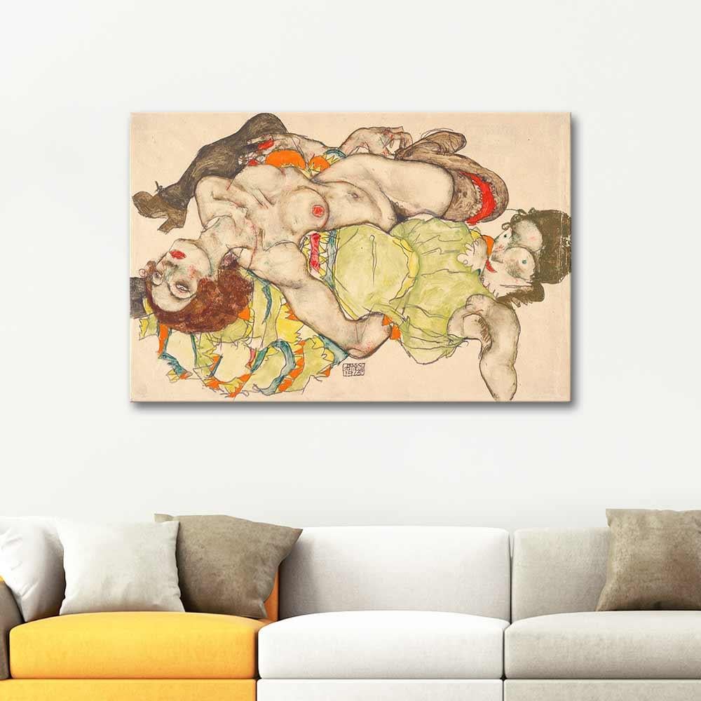 Egon Schiele Kadın Aşıklar Kanvas Tablo