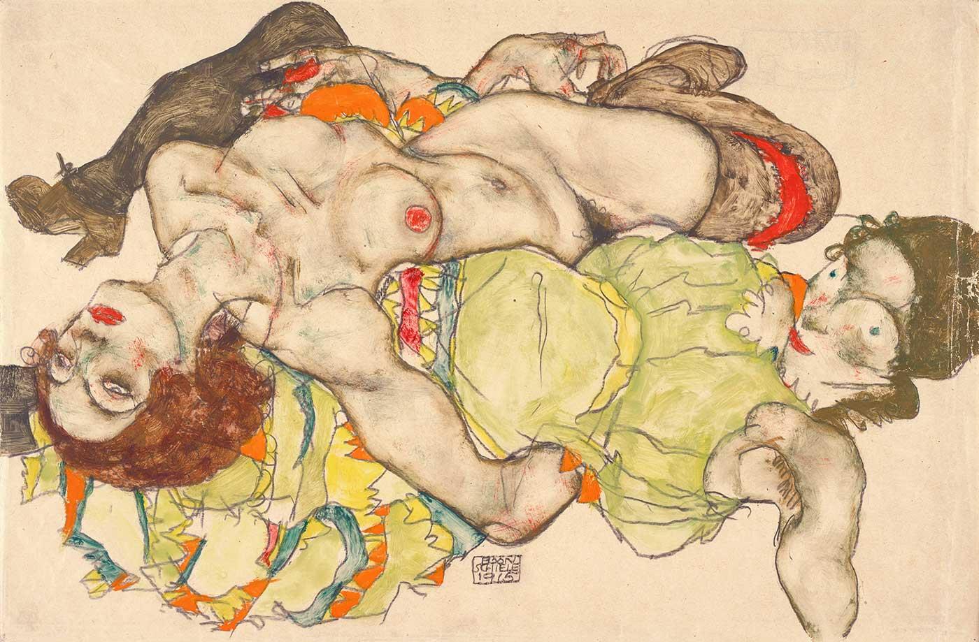 Egon Schiele Kadın Aşıklar Kanvas Tablo