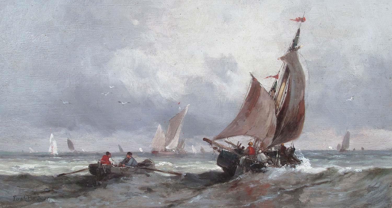 Ferdinand Bonheur Kanalda Yelkenliler Kanvas Tablo