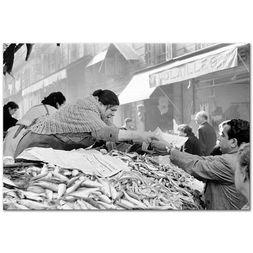 Henri Cartier Bresson Balık Pazarı Kanvas Tablo