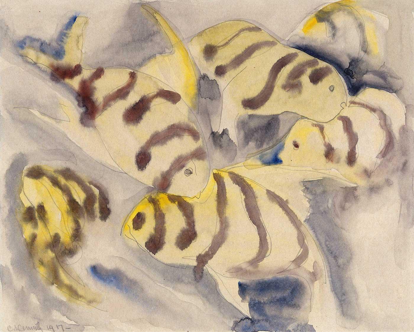 Charles Demuth Balık Serisi No 3 Kanvas Tablo