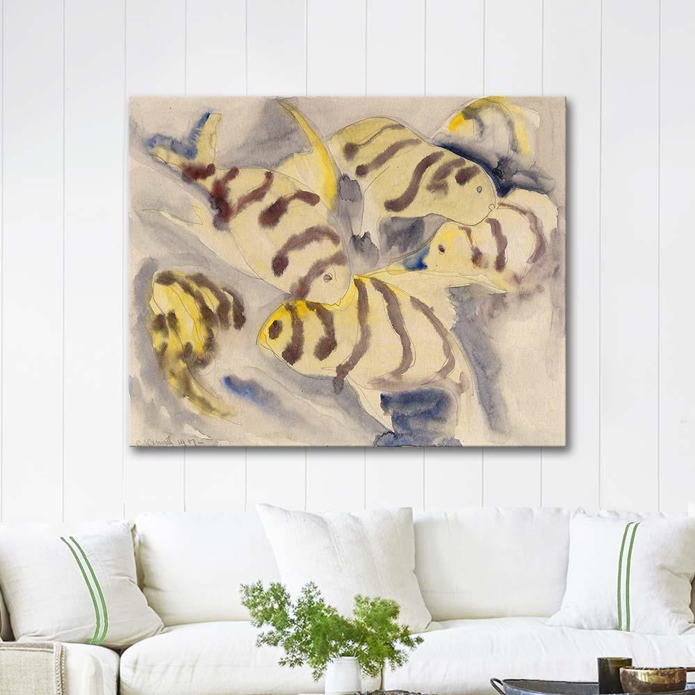 Charles Demuth Balık Serisi No 3 Kanvas Tablo