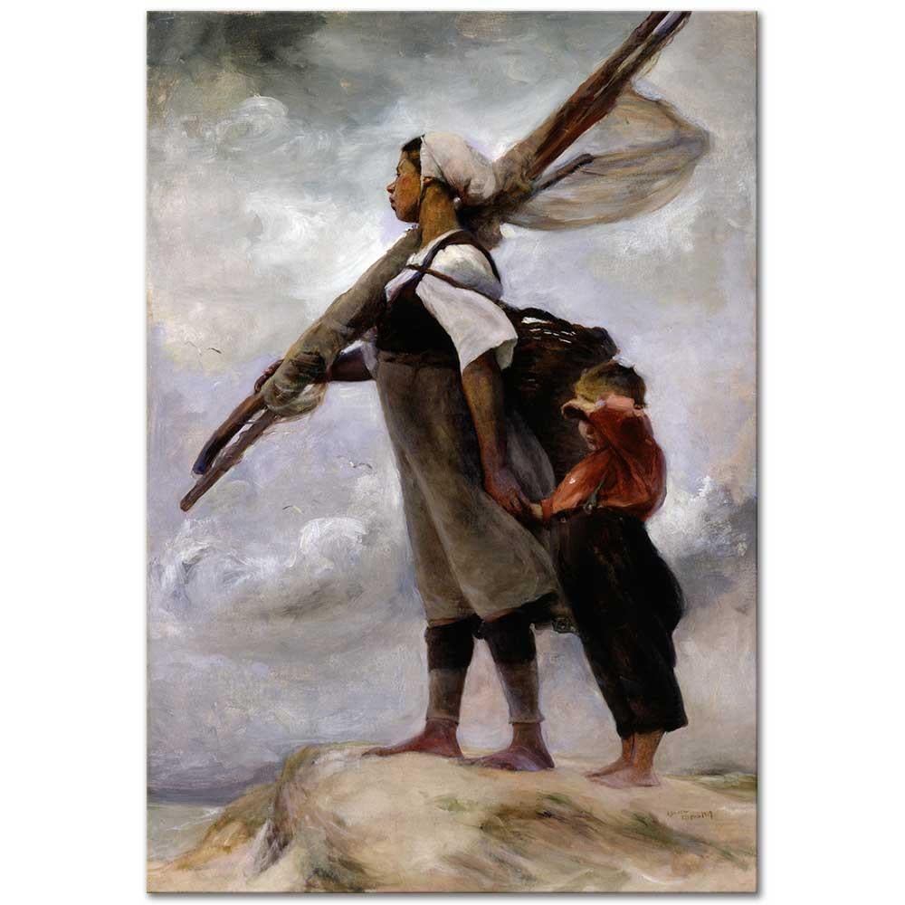 Elizabeth Nourse Picardy'li Balıkçı Kız Kanvas Tablo