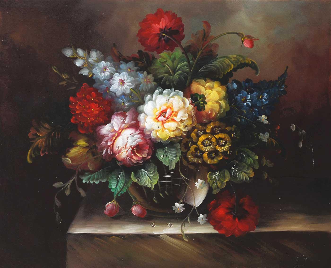 Flower Arrangement in a Vase as Art Print